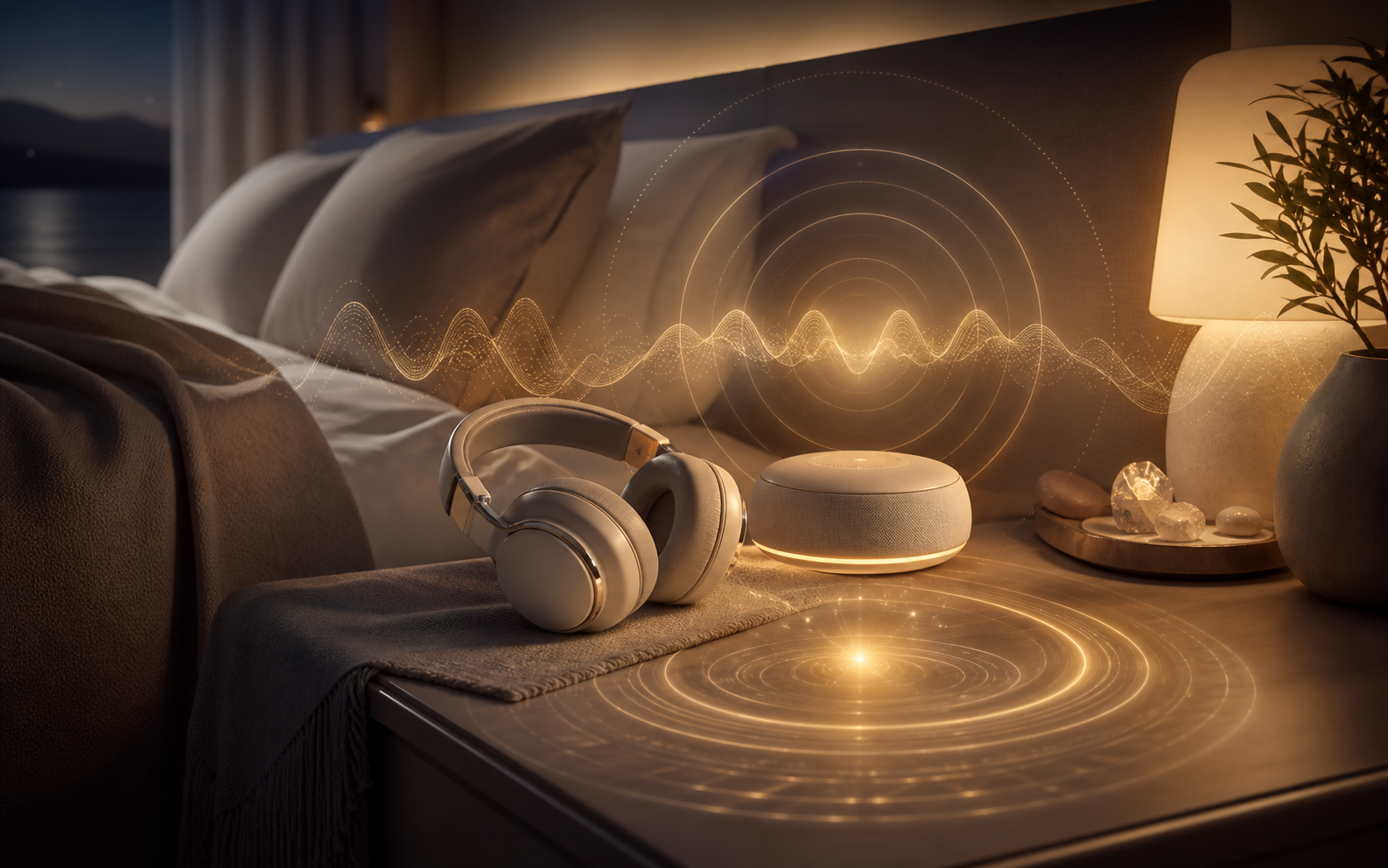 Bedside audio and wave scene for The Delta Sleep Method