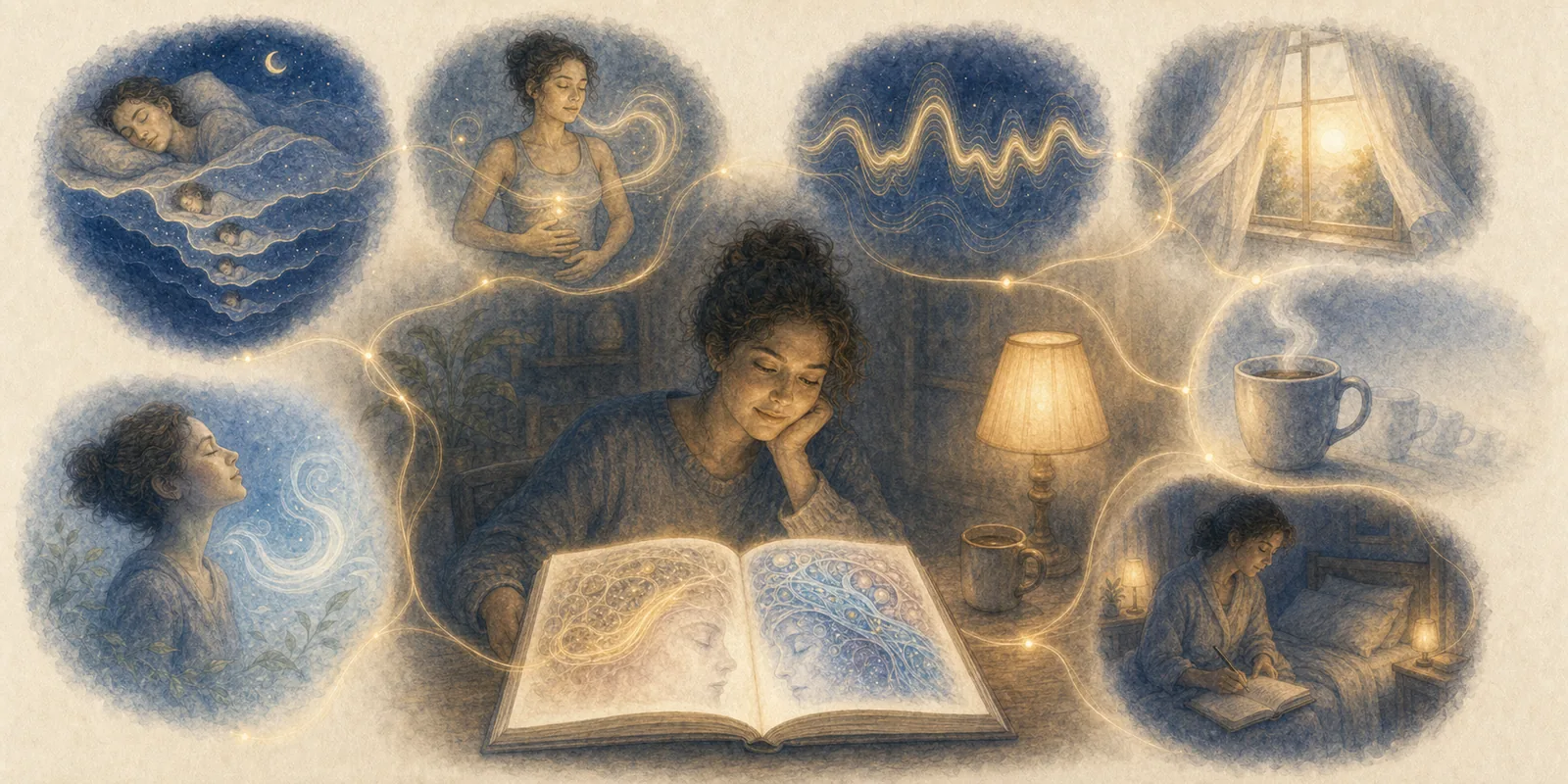 A reader connects breathing, sound, light, air, timing, and sleep stages into one understandable pattern